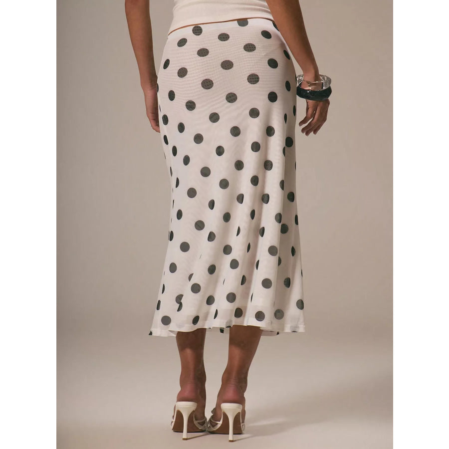 Polka Dot Midi Skirt Apparel and Accessories