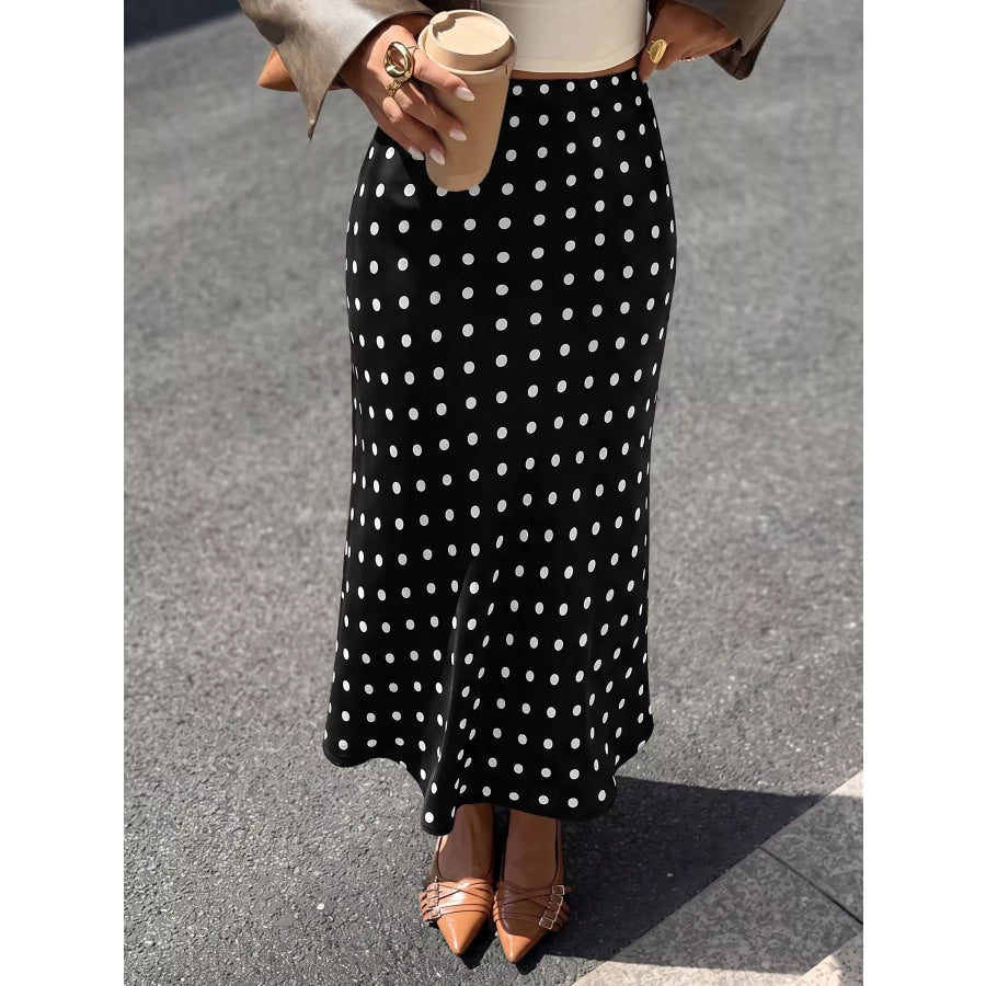 Polka Dot Midi Skirt Apparel and Accessories