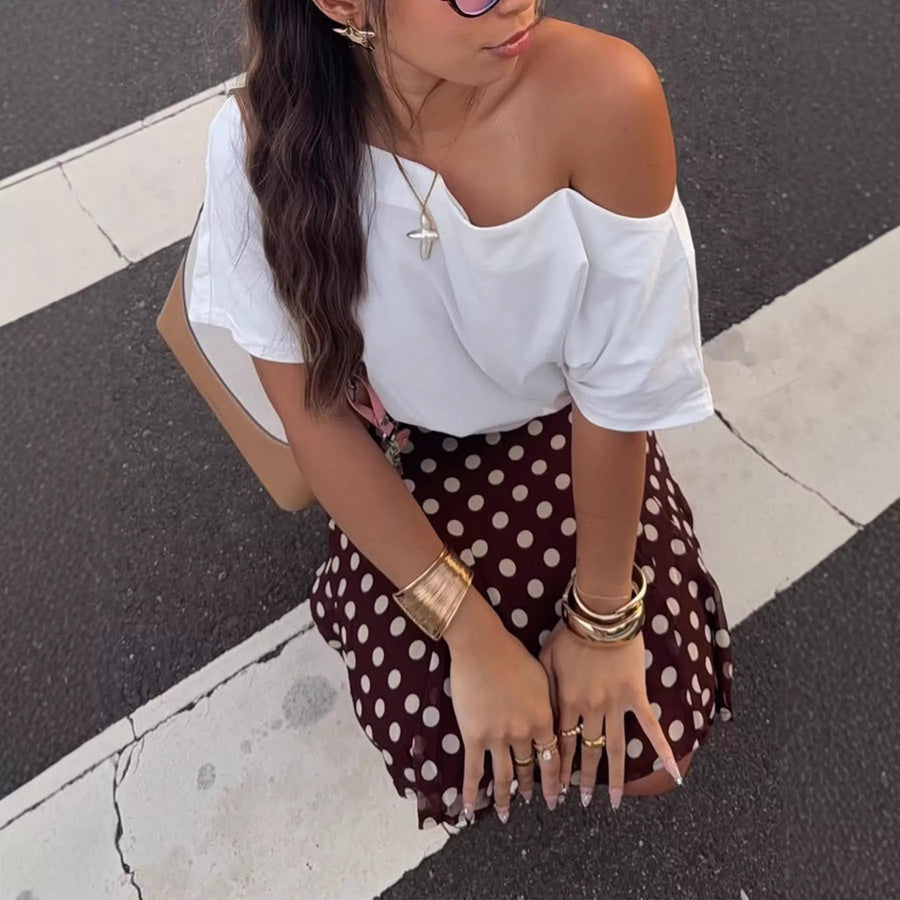 Polka Dot Midi Skirt Apparel and Accessories