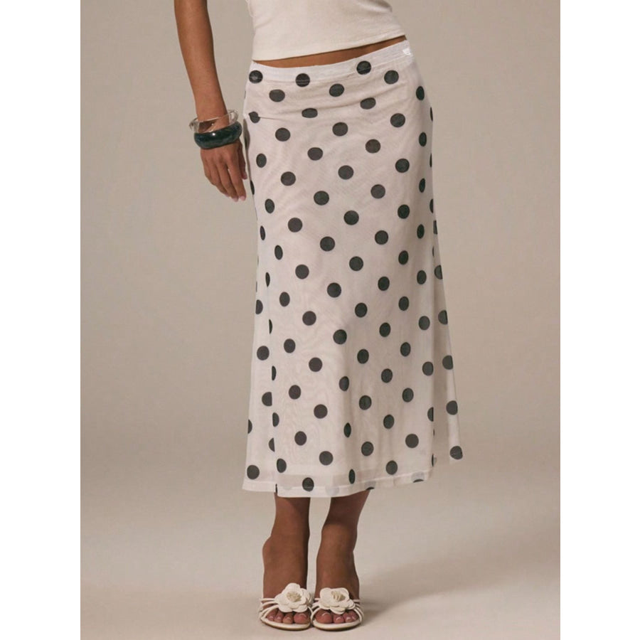 Polka Dot Midi Skirt Apparel and Accessories