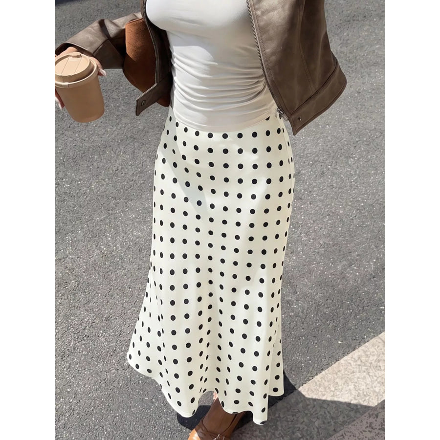 Polka Dot Midi Skirt Apparel and Accessories