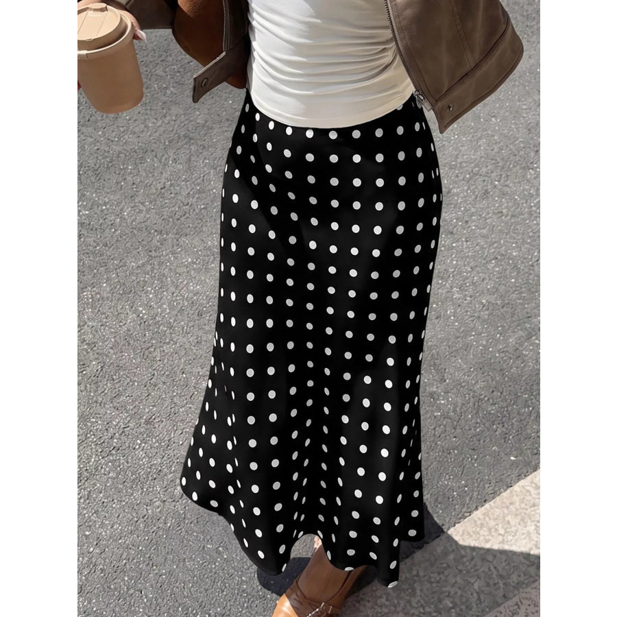 Polka Dot Midi Skirt Apparel and Accessories