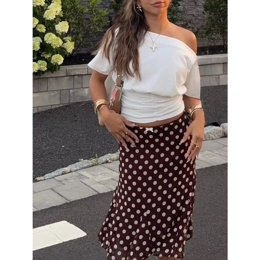 Polka Dot Midi Skirt Apparel and Accessories