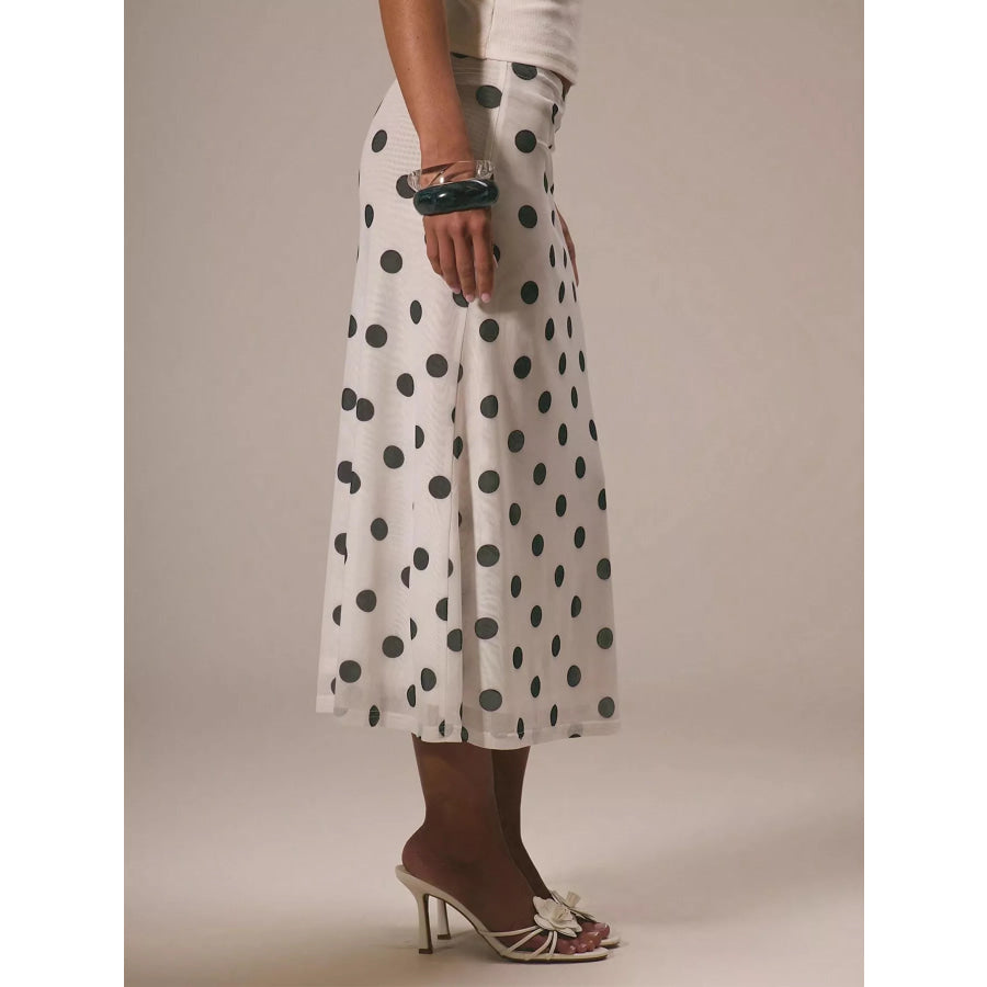 Polka Dot Midi Skirt Apparel and Accessories
