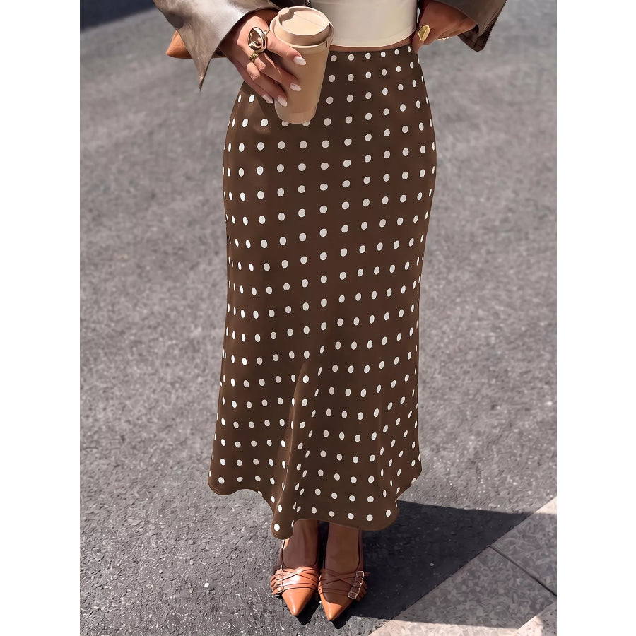 Polka Dot Midi Skirt Apparel and Accessories