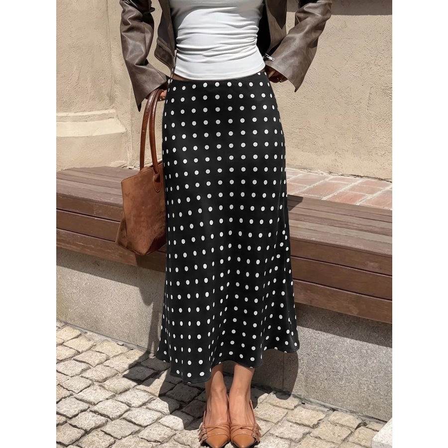 Polka Dot Midi Skirt Apparel and Accessories