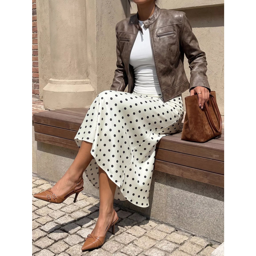 Polka Dot Midi Skirt Apparel and Accessories