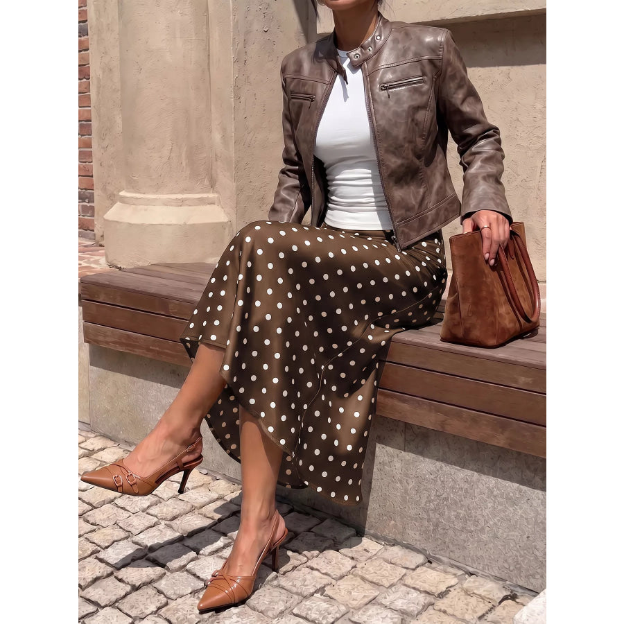 Polka Dot Midi Skirt Apparel and Accessories