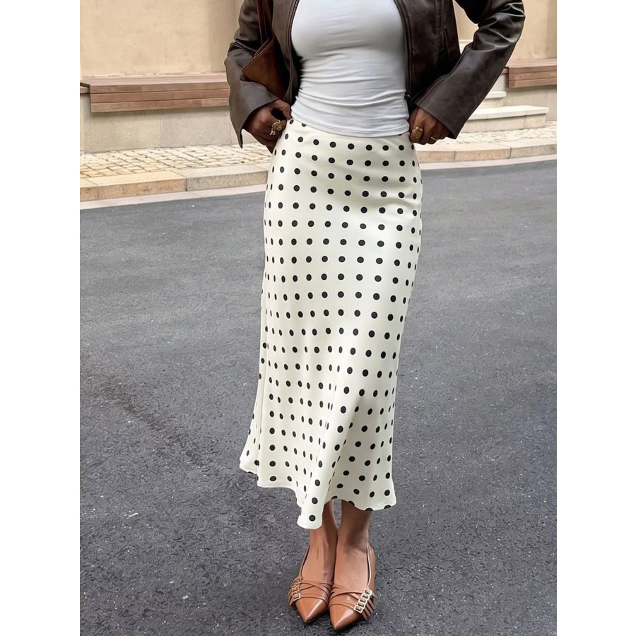 Polka Dot Midi Skirt Apparel and Accessories