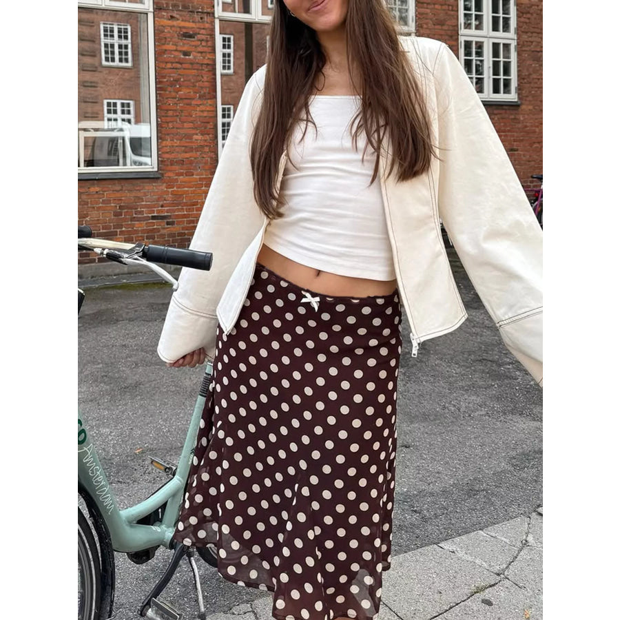 Polka Dot Midi Skirt Apparel and Accessories