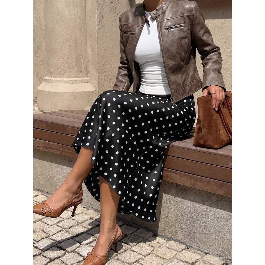 Polka Dot Midi Skirt Apparel and Accessories