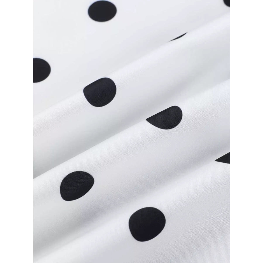 Polka Dot Midi Skirt with Lace Trim Apparel and Accessories