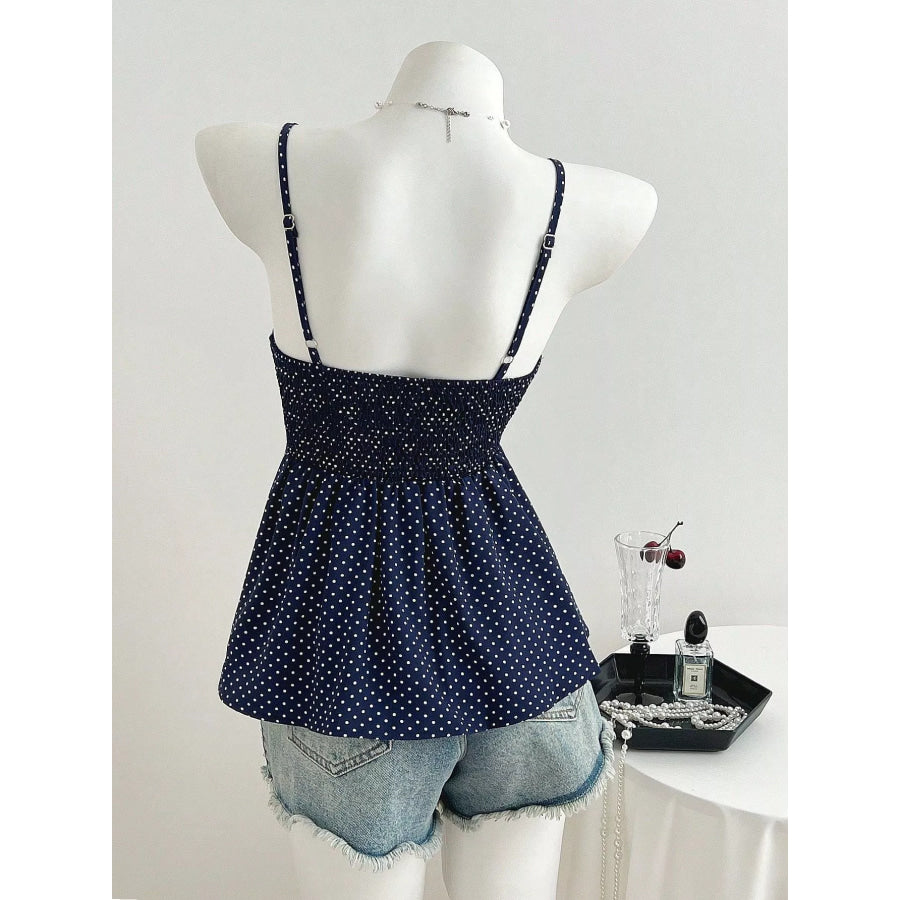 Polka Dot Peplum Cami Apparel and Accessories