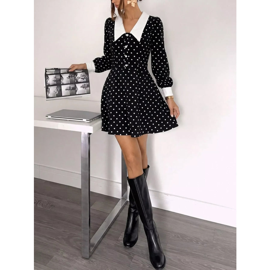 Polka Dot Peter Pan Collar Dress Apparel and Accessories