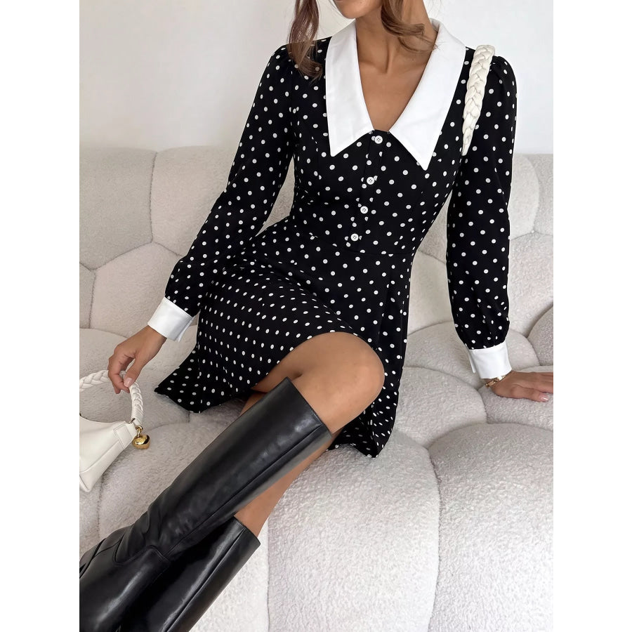 Polka Dot Peter Pan Collar Dress Apparel and Accessories
