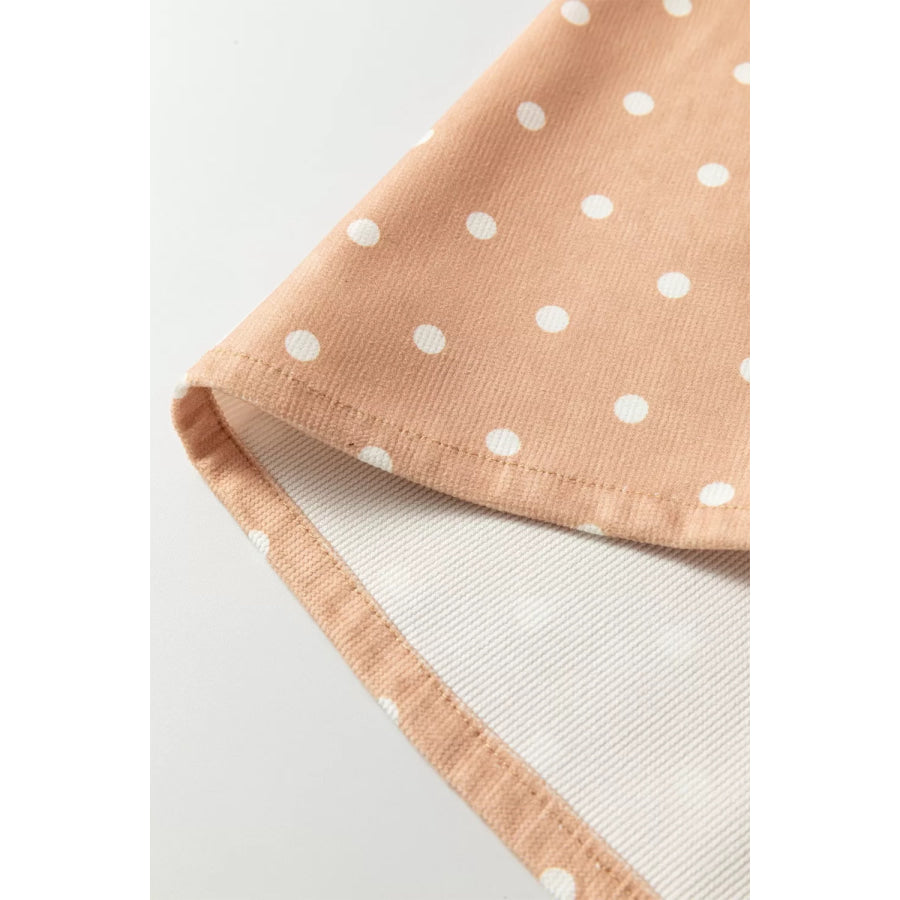 Polka Dot Print Drawstring Wide Leg Pants Apparel and Accessories