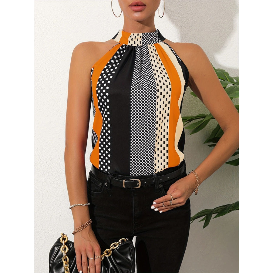 Polka Dot Print Halter Neck Cami Apparel and Accessories