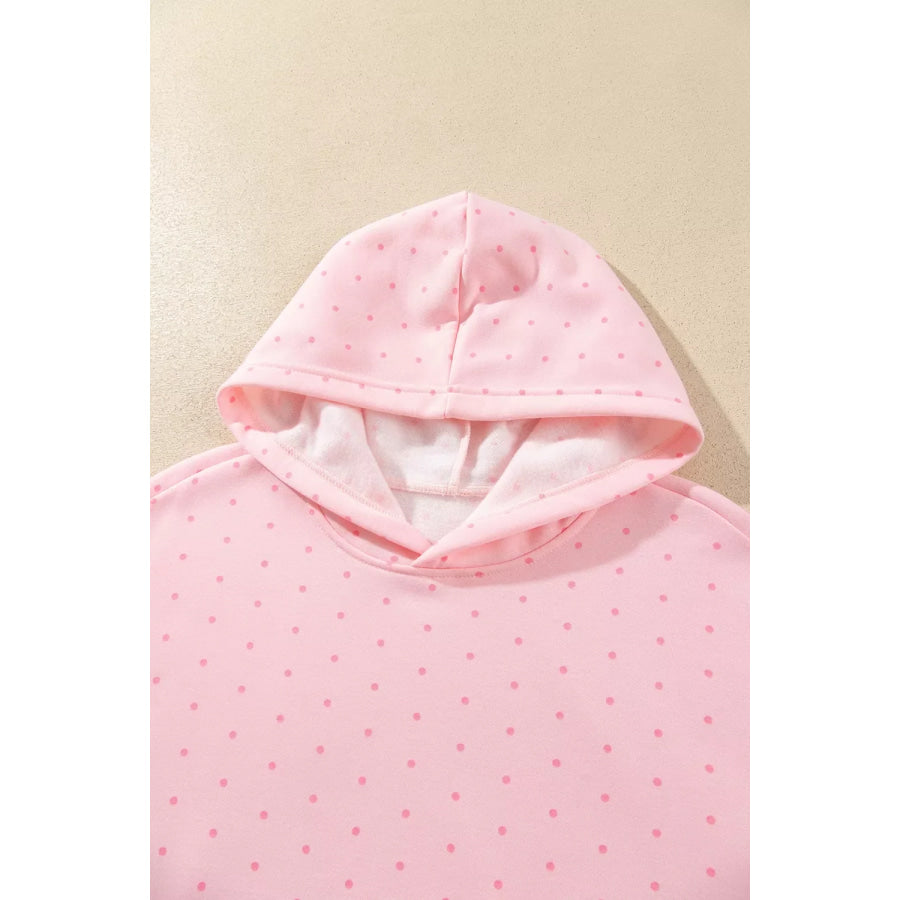 Polka Dot Printed Oversized Hoodie Casual Shorts 2pcs Set Apparel and Accessories