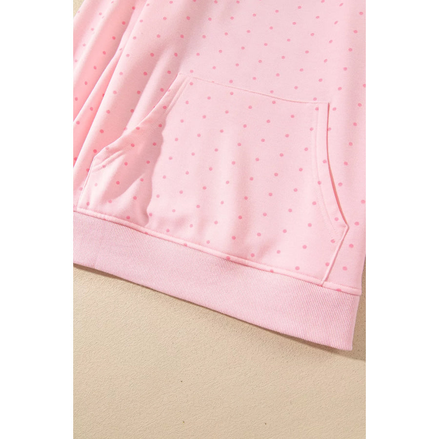 Polka Dot Printed Oversized Hoodie Casual Shorts 2pcs Set Apparel and Accessories