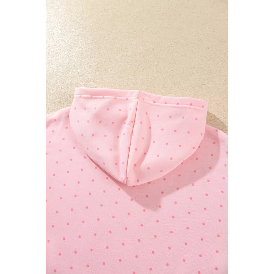 Polka Dot Printed Oversized Hoodie Casual Shorts 2pcs Set Apparel and Accessories