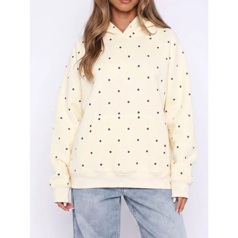 Polka Dot Raglan Sleeve Hoodie Apparel and Accessories