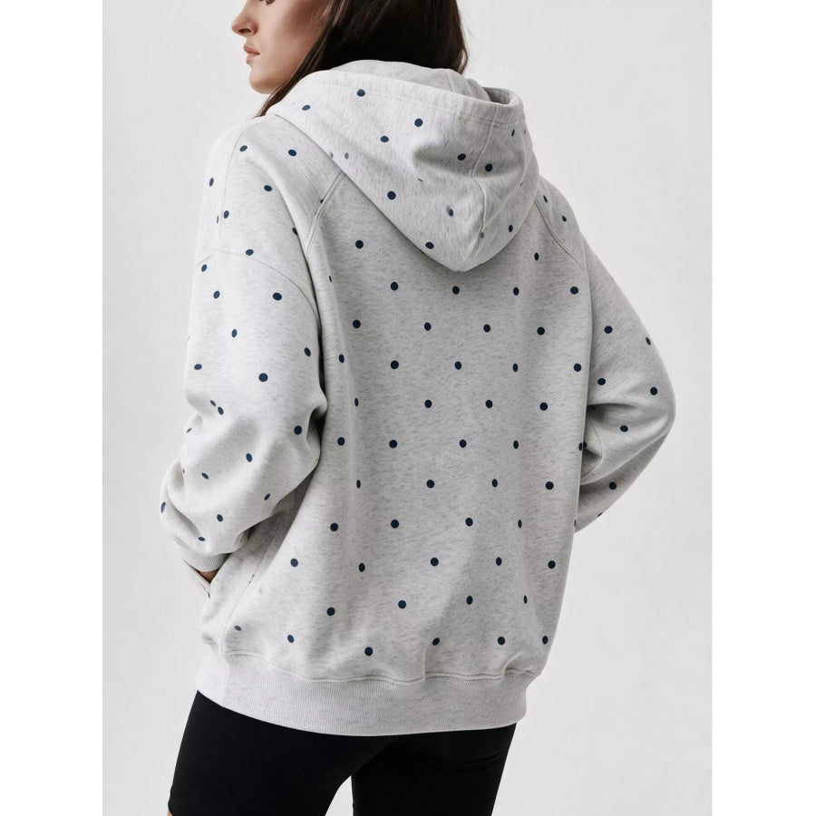 Polka Dot Raglan Sleeve Hoodie Apparel and Accessories