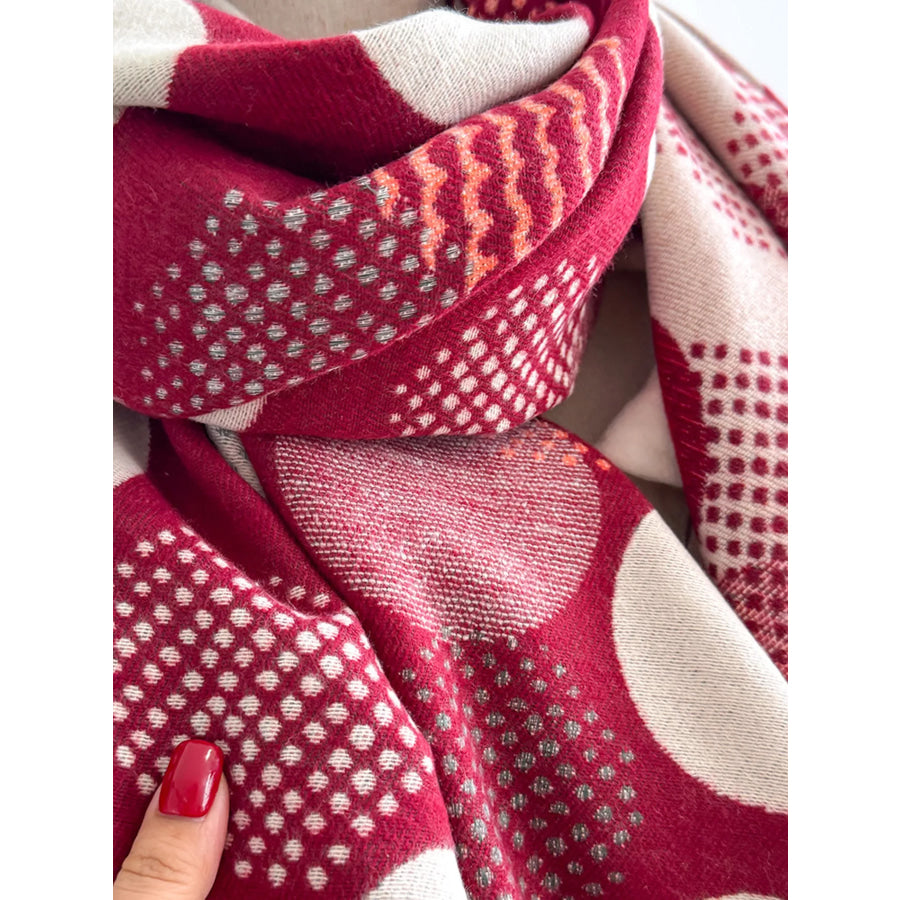 Polka Dot Raw Hem Scarf Apparel and Accessories