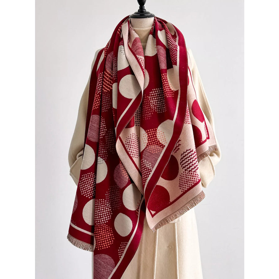 Polka Dot Raw Hem Scarf Apparel and Accessories