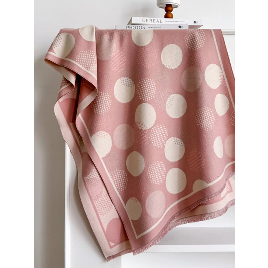 Polka Dot Raw Hem Scarf Apparel and Accessories