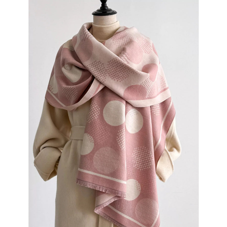 Polka Dot Raw Hem Scarf Apparel and Accessories