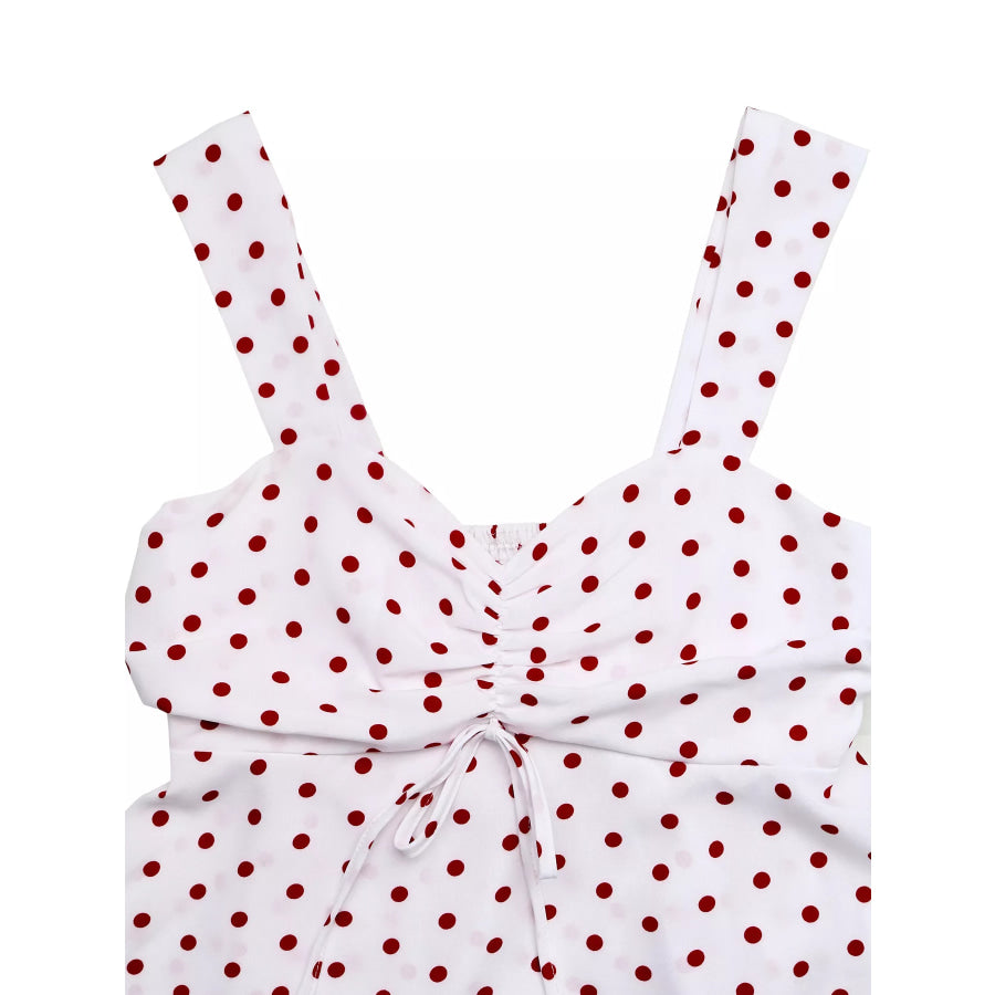 Polka Dot Ruched Cami Apparel and Accessories