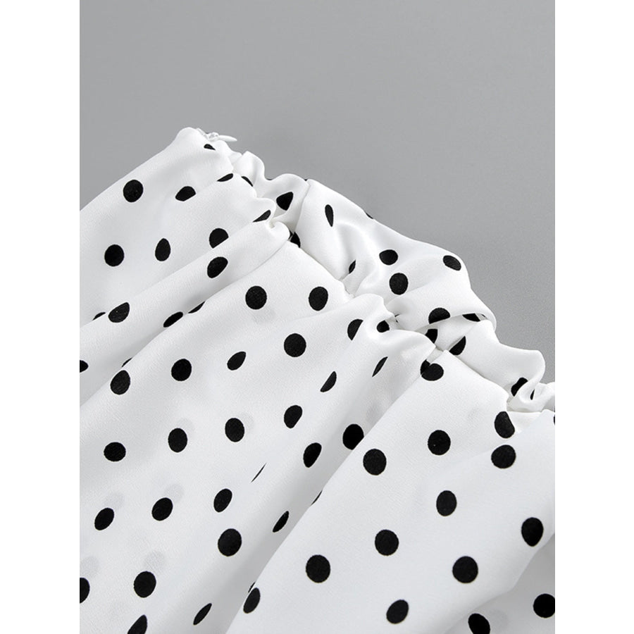 Polka Dot Ruffle Hem Maxi Skirt Apparel and Accessories
