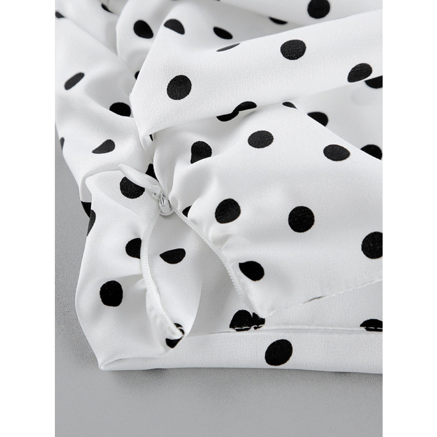 Polka Dot Ruffle Hem Maxi Skirt Apparel and Accessories