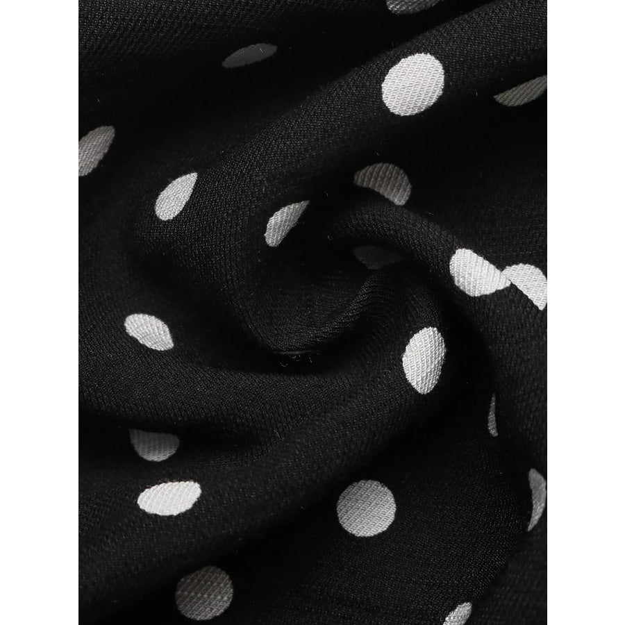 Polka Dot Ruffle Hem Spaghetti Strap Dress Apparel and Accessories
