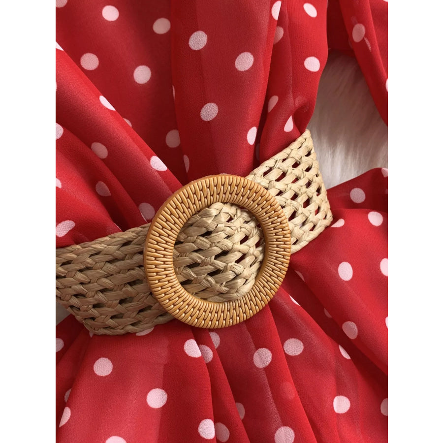 Polka Dot Ruffled Tiered Dress Apparel and Accessories