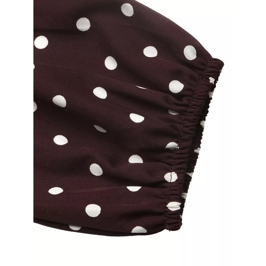 Polka Dot Ruffled V-Neck Bodysuit Apparel and Accessories