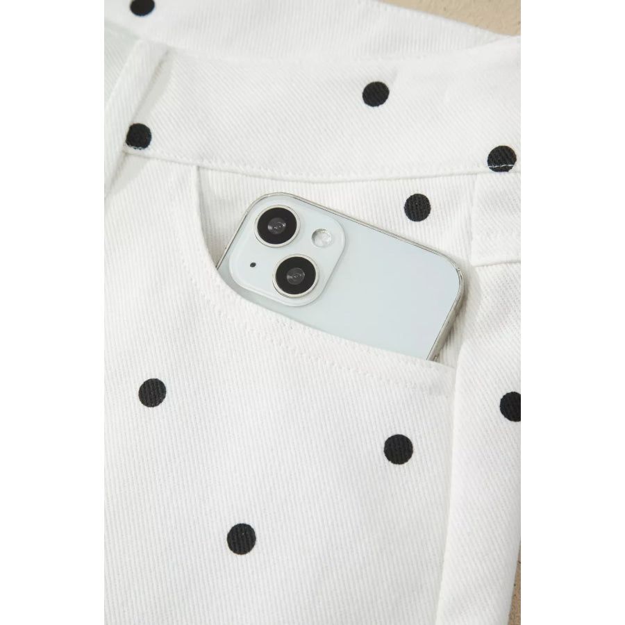 Polka Dot Scalloped Hem Shorts Apparel and Accessories