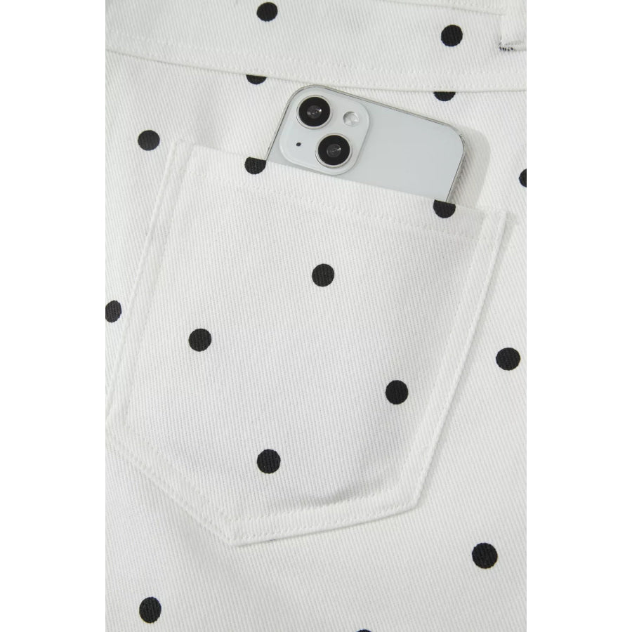 Polka Dot Scalloped Hem Shorts Apparel and Accessories