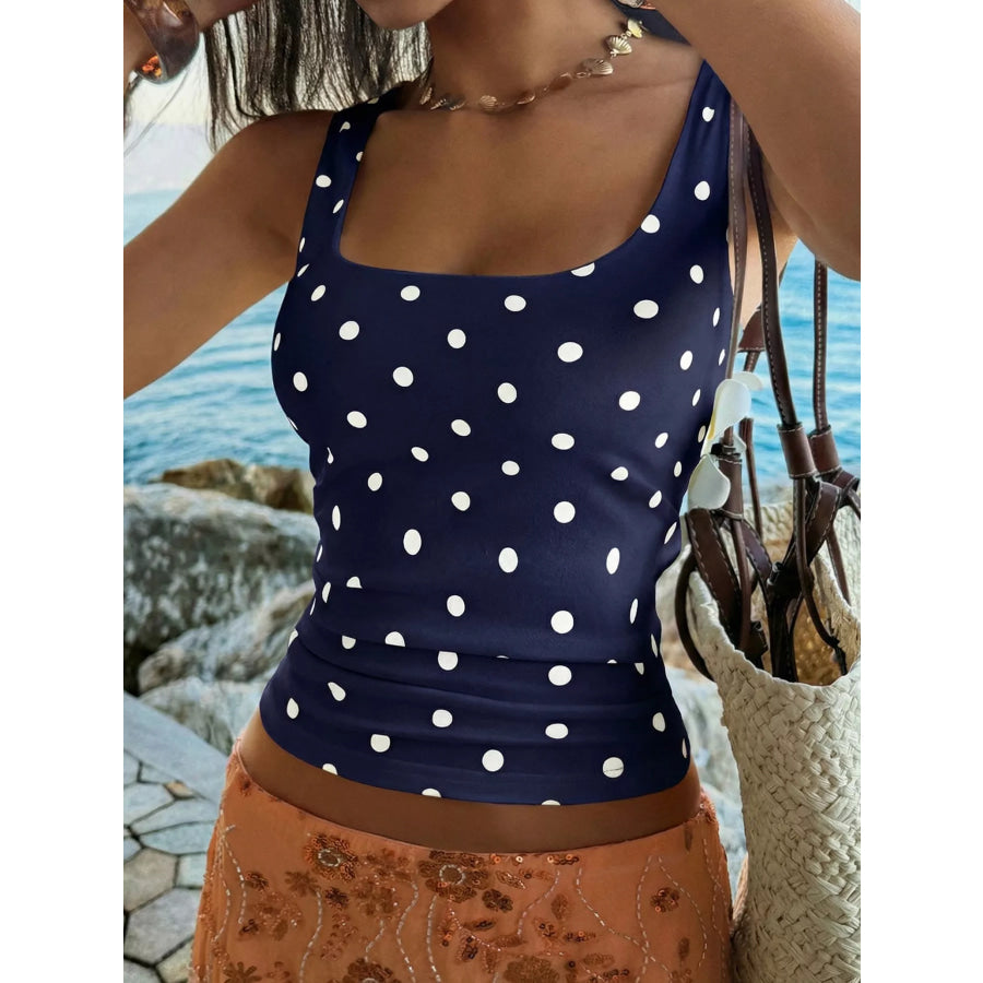 Polka Dot Scoop Neck Tank Apparel and Accessories