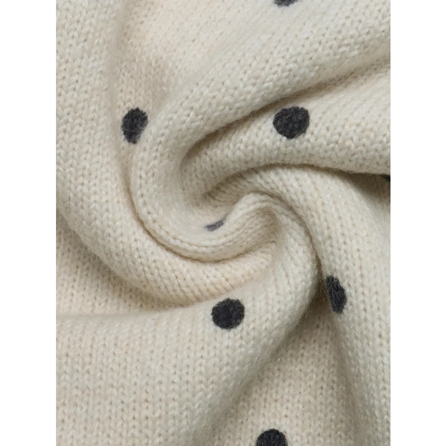 Polka Dot Short Sleeve Knit Sweater Apparel and Accessories