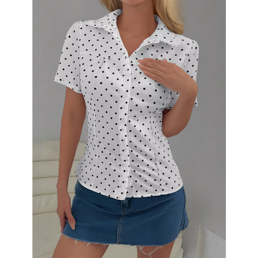 Polka Dot Short Sleeve Shirt Apparel and Accessories
