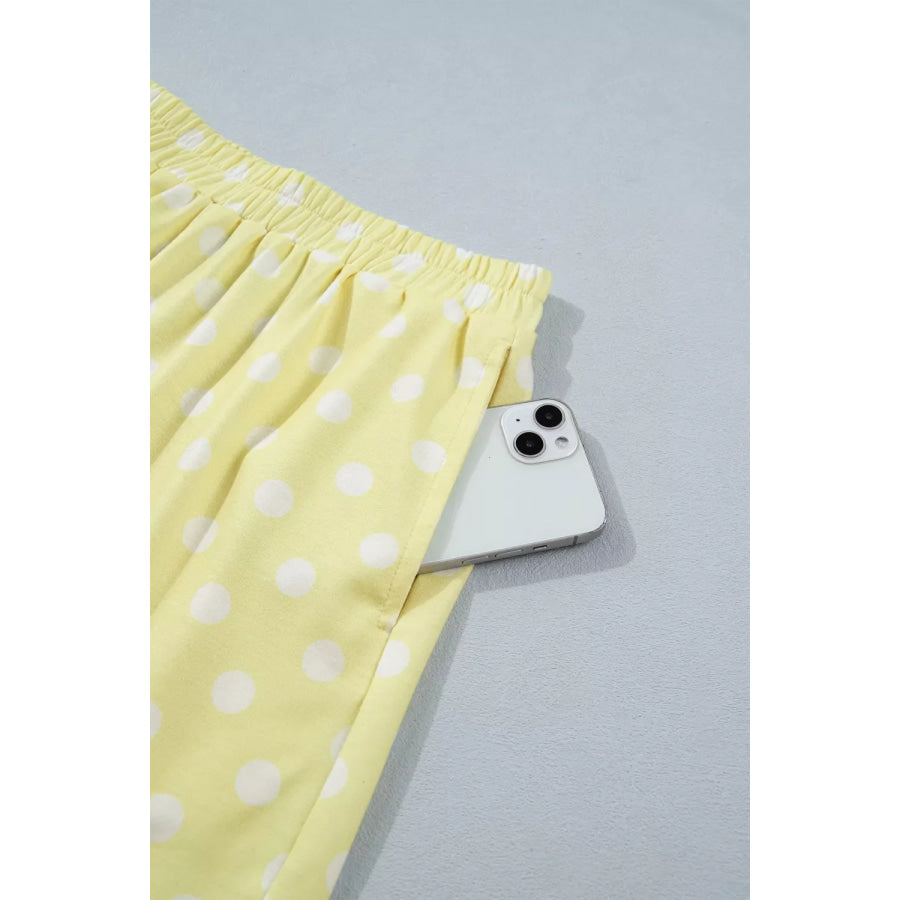 Polka Dot Short Sleeve Top and Shorts Set Apparel and Accessories