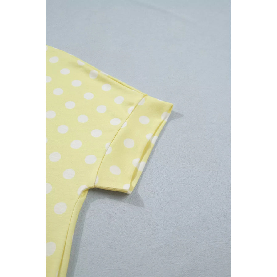 Polka Dot Short Sleeve Top and Shorts Set Apparel and Accessories