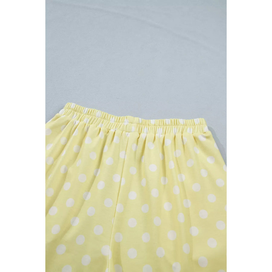 Polka Dot Short Sleeve Top and Shorts Set Apparel and Accessories