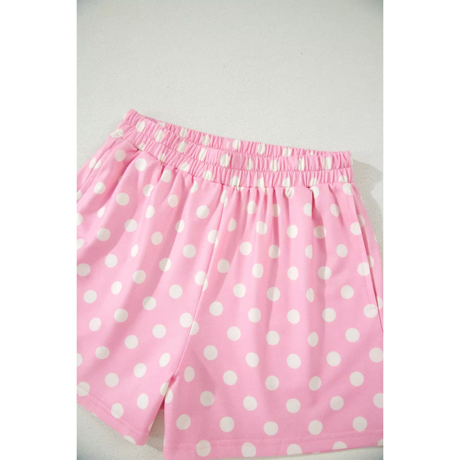 Polka Dot Short Sleeve Top and Shorts Set Apparel and Accessories