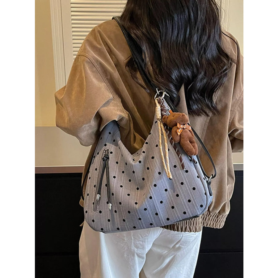 Polka Dot Shoulder Bag Air Force Blue / One Size Apparel and Accessories