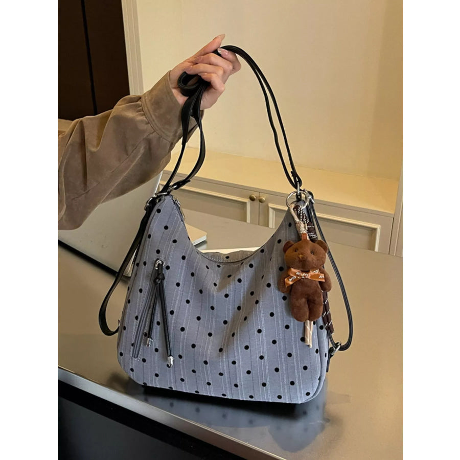 Polka Dot Shoulder Bag Air Force Blue / One Size Apparel and Accessories