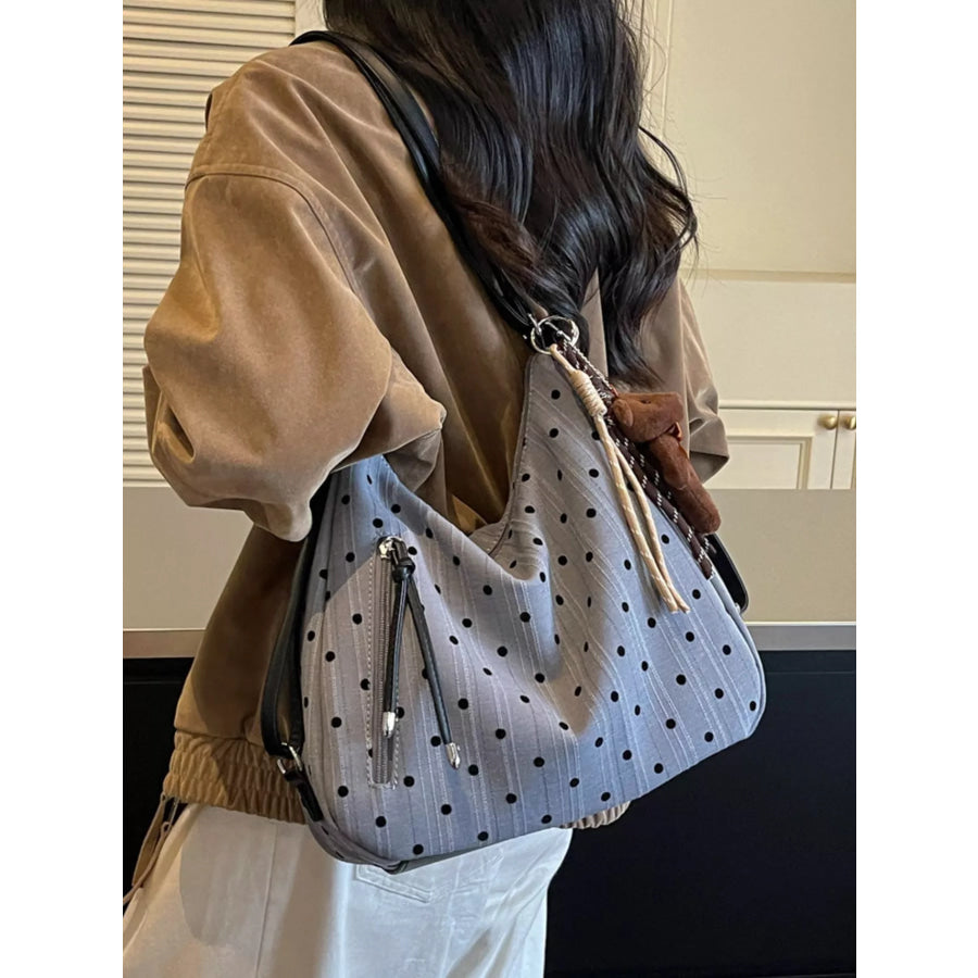 Polka Dot Shoulder Bag Air Force Blue / One Size Apparel and Accessories