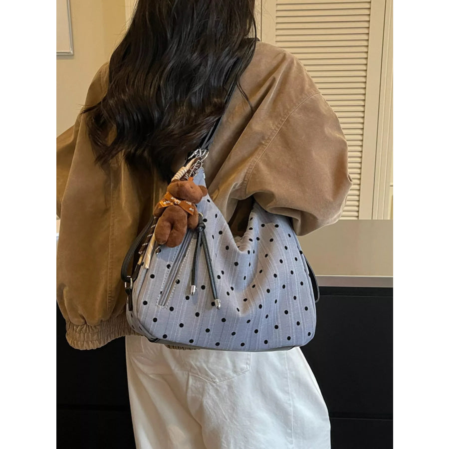 Polka Dot Shoulder Bag Air Force Blue / One Size Apparel and Accessories