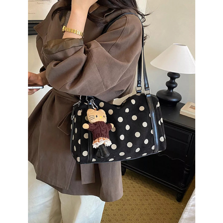 Polka Dot Shoulder Bag Black / One Size Apparel and Accessories